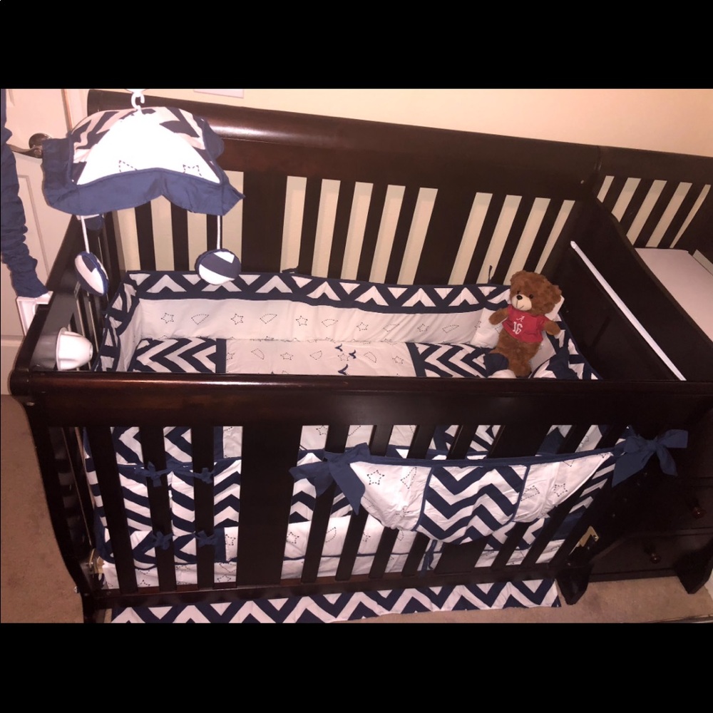 Baby boy Nautical 14 piece crib bedding set